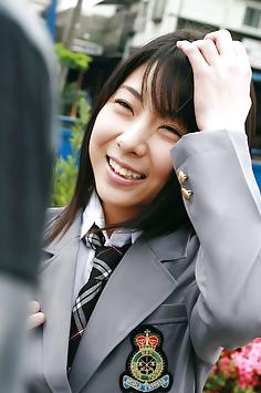 Rin Hayakawa cute Japanese schoolgirl uniform and nipples