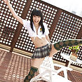 Japanese schoolgirl teen Yuri Hamada nice ass - image 